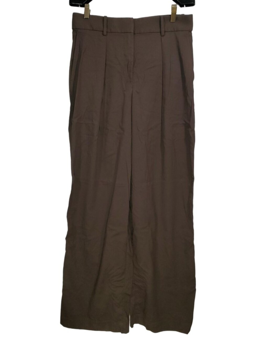 Lululemon Pleat-Front High-Rise Trouser Pants Women's 12 Espresso Brown Wide Leg - Picture 2 of 8